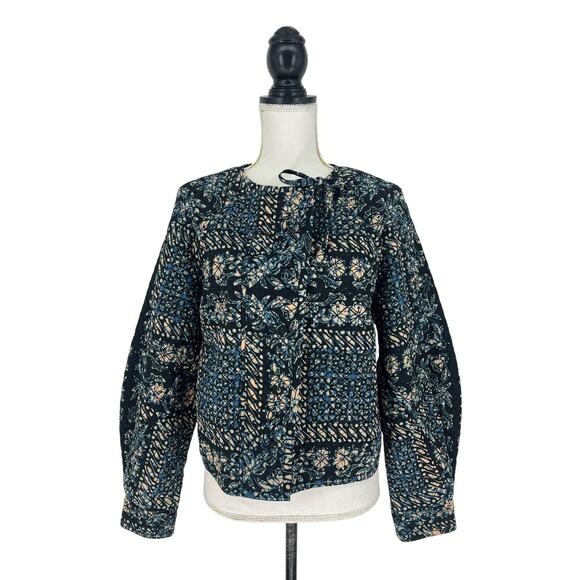 Ulla Johnson Seema Bandana Copped Jacket In Azure - Picture 2 of 11